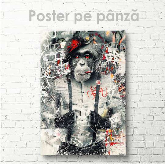 Poster, Glamor Monkey, 30 x 45 см, Canvas on frame, Animals
