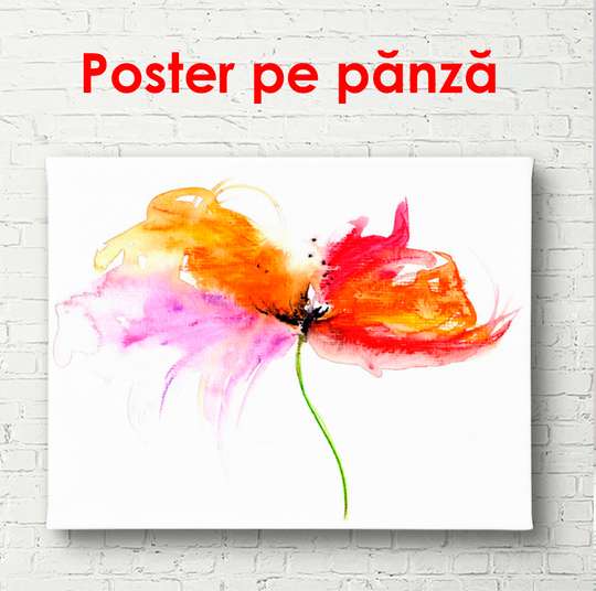 Poster - Bright abstract flower, 90 x 60 см, Framed poster