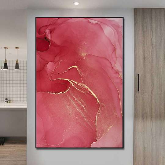 Framed Painting - Scarlet fluid art, 50 x 75 см