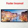 Постер - Итальянский город на рассвете, 150 x 50 см, Постер в раме, Города и Карты