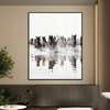 Poster - Horses in the water, 60 x 90 см, Framed poster on glass, Animals