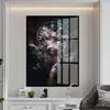 Poster - The mysterious lady, 60 x 90 см, Framed poster, Abstract