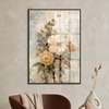 Poster - Bouquet of flowers in vintage style, 60 x 90 см, Framed poster on glass, Flowers