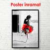 Poster - Fată cu o fustă roșie, 60 x 90 см, Poster înrămat, Diverse