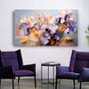 Poster - Purple abstract flowers, 80 x 40 см, Framed poster on glass, Flowers