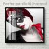 Poster - Lady in a mysterious mask, 100 x 100 см, Framed poster on glass, Nude