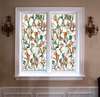 Window Privacy Film, Decorative stained glass window with abstract flowers, 60 x 90cm, Transparent