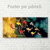 Poster - Colorful fish, 150 x 50 см, Framed poster on glass, Marine Theme