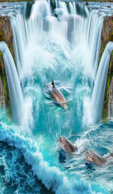 Фотообои - Дельфины в воде