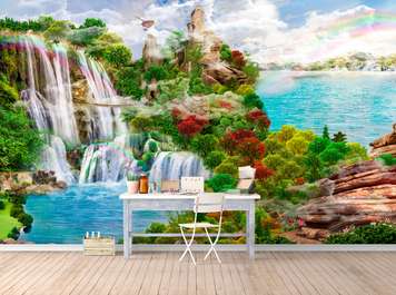 Wall Mural - Beautiful garden with trees