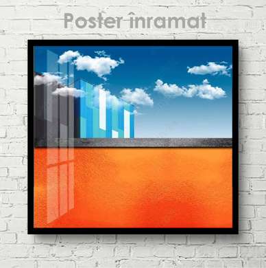 Постер - Современный минимализм, 100 x 100 см, Постер на Стекле в раме, Минимализм