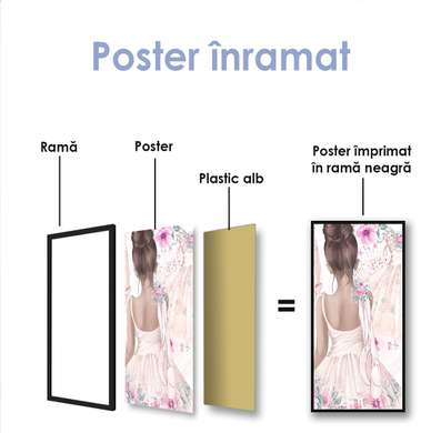 Poster - Little ballerina, 30 x 60 см, Canvas on frame