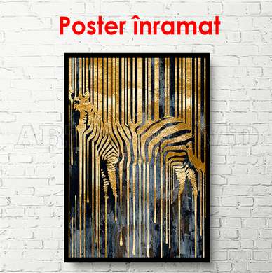 Poster - Zebră plină de farmec, 30 x 45 см, Panza pe cadru, Glamour