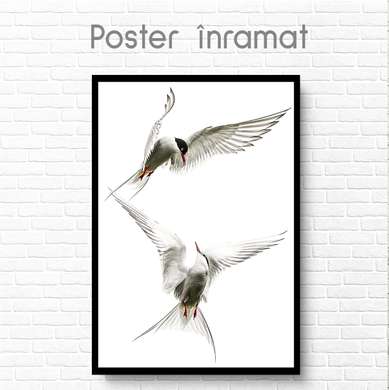 Постер, Птички, 30 x 45 см, Холст на подрамнике