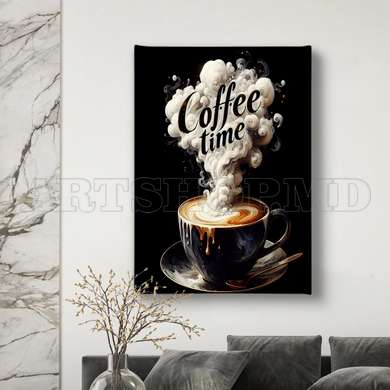 Poster - Timp de cafea, 60 x 90 см, Poster inramat pe sticla, Alimente și Băuturi