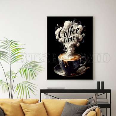 Poster - Timp de cafea, 60 x 90 см, Poster inramat pe sticla, Alimente și Băuturi