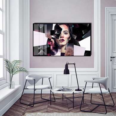 Poster - Girl in glamor style, 60 x 30 см, Canvas on frame