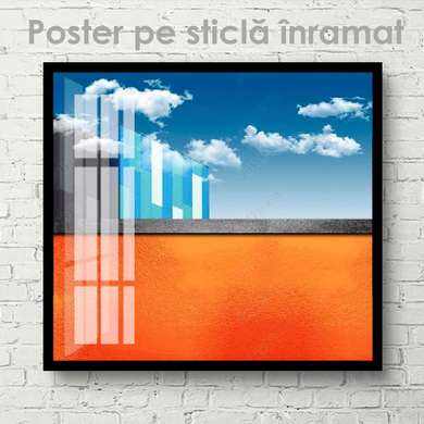 Poster - Minimalism contemporan, 100 x 100 см, Poster inramat pe sticla