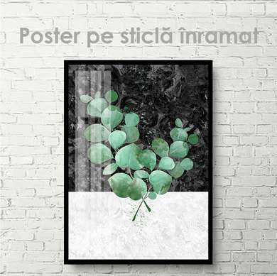 Poster - Twig in watercolor, 30 x 45 см, Canvas on frame