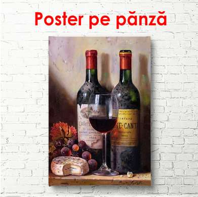 Poster - Sticlele de vin pe masă, 60 x 90 см, Poster înrămat, Provence