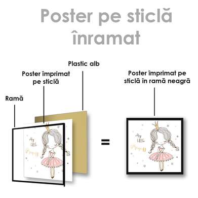 Poster - Mica prințesă, 40 x 40 см, Panza pe cadru, Pentru Copii