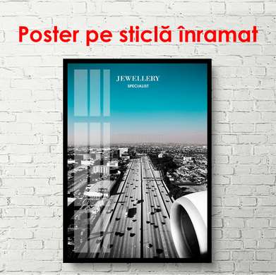 Poster - Drum de-a lungul orașului, 60 x 90 см, Poster inramat pe sticla, Orașe și Hărți