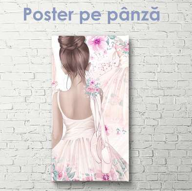Poster - Mica balerină, 30 x 60 см, Panza pe cadru, Pentru Copii