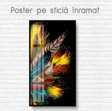 Постер - Перья, 30 x 60 см, Холст на подрамнике