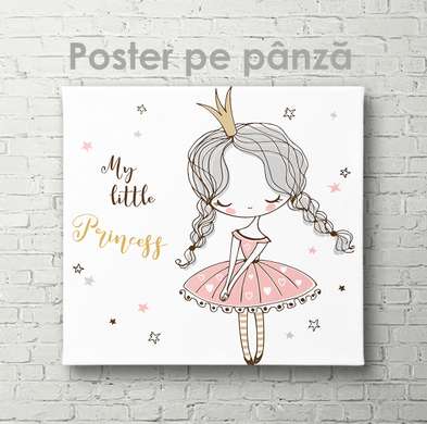 Poster - Mica prințesă, 40 x 40 см, Panza pe cadru, Pentru Copii