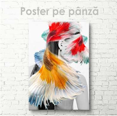 Poster - Silhouette of a girl, 60 x 90 см, Framed poster on glass, Fantasy