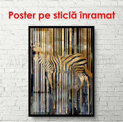 Poster - Zebră plină de farmec, 30 x 45 см, Panza pe cadru, Glamour