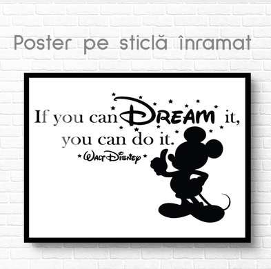 Постер - Если ты можешь мечтать, то можешь и воплотить свои мечты в жизнь, 90 x 60 см, Постер на Стекле в раме