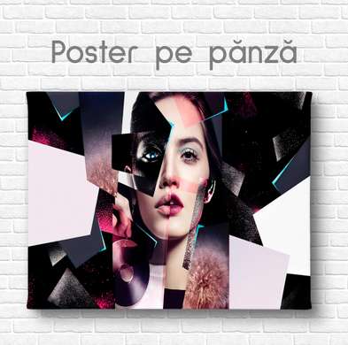 Poster - Fată în stil Fashion, 90 x 45 см, Poster inramat pe sticla