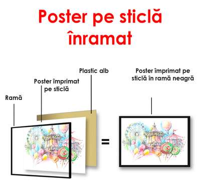 Постер - Краски цирка, 90 x 60 см, Постер в раме, Минимализм