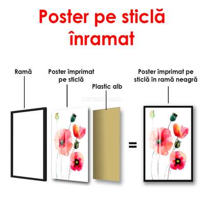 Poster - Maci pictați, 60 x 90 см, Poster inramat pe sticla, Minimalism