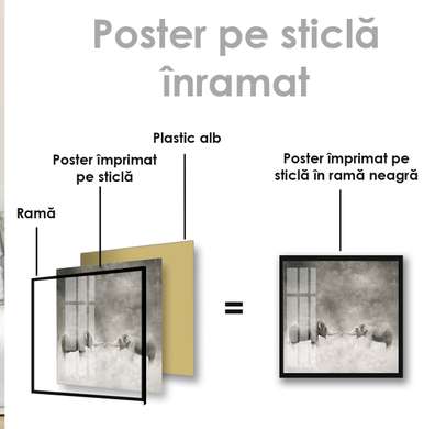 Poster, Balance, 100 x 100 см, Framed poster on glass, Animals