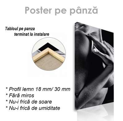 Poster - Honey on the face, 50 x 150 см, Framed poster on glass, Nude