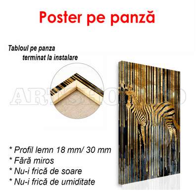 Poster - Zebră plină de farmec, 30 x 45 см, Panza pe cadru, Glamour