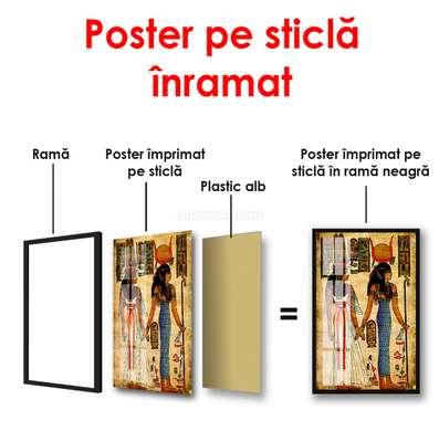 Poster - Povestea egipteană a vieții faraonilor, 45 x 90 см, Poster înrămat, Vintage