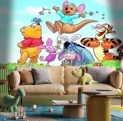 Wall mural in the nursery - Winnie the Pooh and his friends