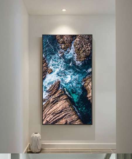 Framed Painting - Rocks near the water, 50 x 75 см