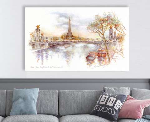 Poster - Paris painted, 45 x 30 см, Canvas on frame, Art