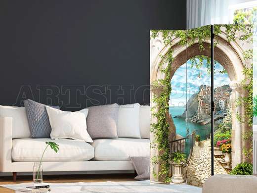 Screen - arched view of the mountains and the lake., 7