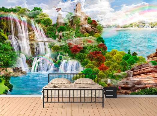 Wall Mural - Beautiful garden with trees