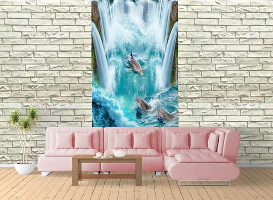 Wall Mural - Dolphins in the water