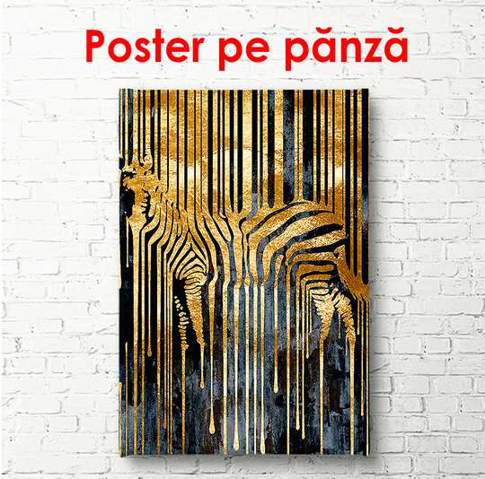 Poster - Zebră plină de farmec, 30 x 45 см, Panza pe cadru, Glamour