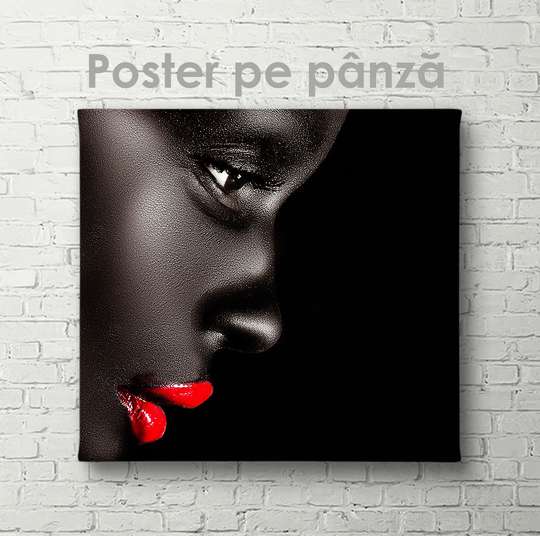 Poster - Profilul unei domnișoare negre 2, 40 x 40 см, Panza pe cadru