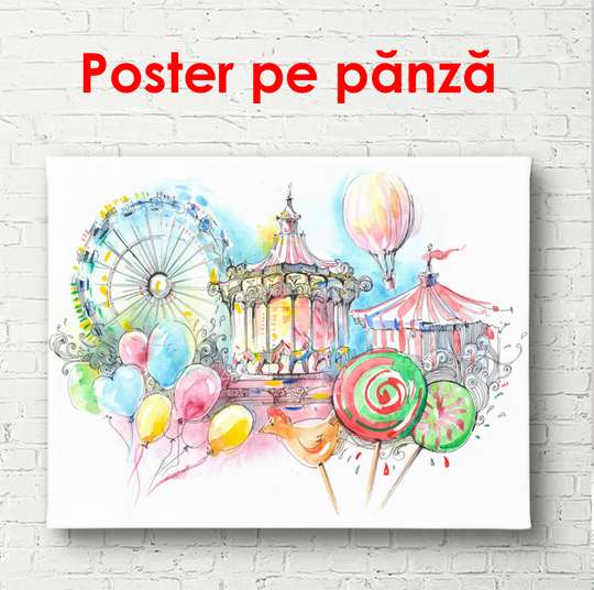 Постер - Краски цирка, 90 x 60 см, Постер в раме