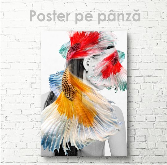 Poster, Silueta unei fete, 30 x 45 см, Panza pe cadru
