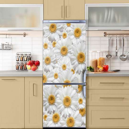 3D door sticker, White daisies, 60 x 90cm, Door Sticker